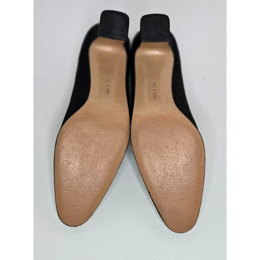 Salvatore Ferragamo Gold Black Floral Women's Pumps Heels Size 6 AAA - Picture 8 of 11